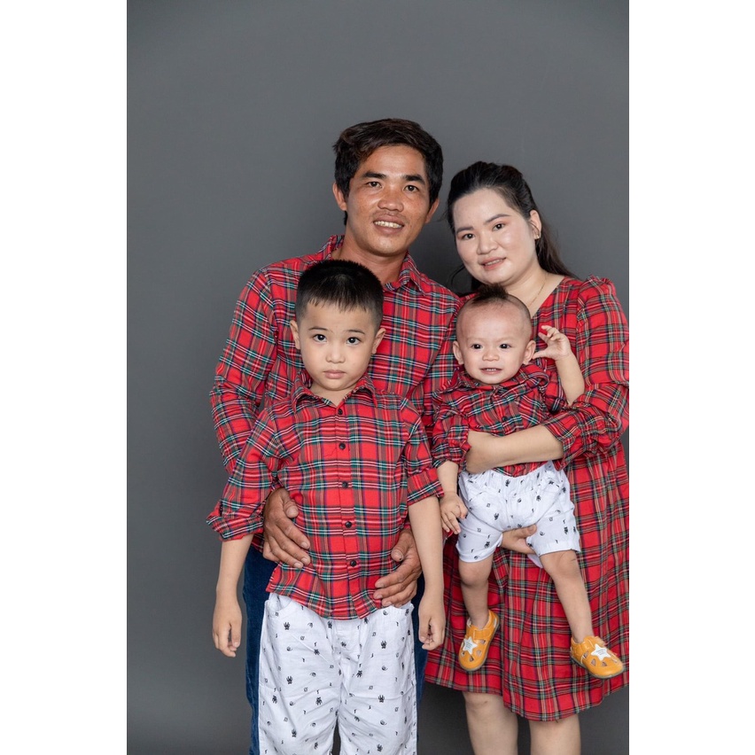 Đồng Phục Gia Đình Caro Đỏ Noel Đi Tiệc, Chơi Tết, Chụp Hình Siêu Xinh, Hàng có size, Kèm Feedback