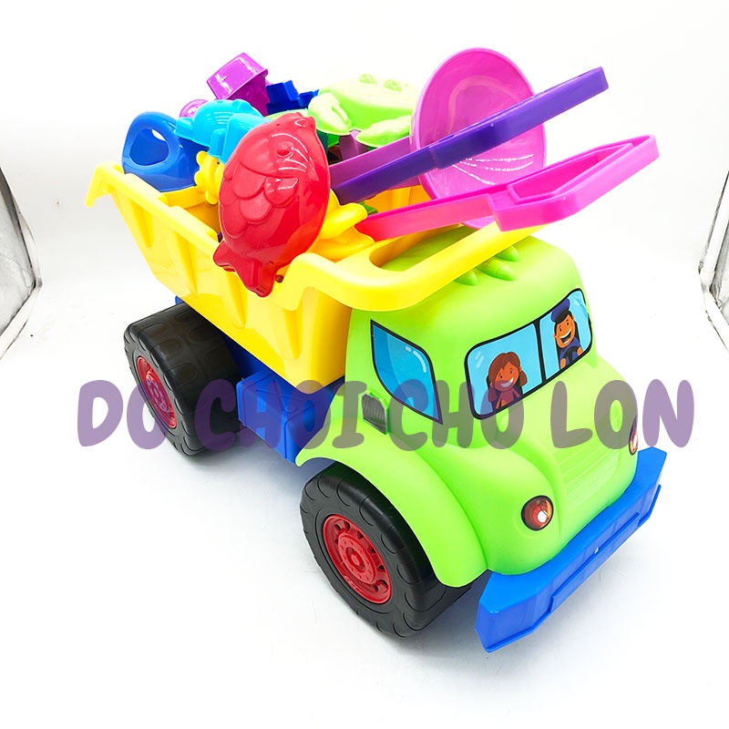 Đồ Chơi Xe Ben Xúc Cát ĐẠI Đi Biển size 50 CM hình mặt cười bằng nhựa