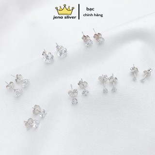 bông tai nụ đá , đeo tai , đeo mũi , chốt chắc chắn , bạc 925 - jena sliver