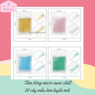 20 tăm bông micro nano chiết kim tuyến hỗ trợ trang điểm, kẻ mắt eyeliner,...