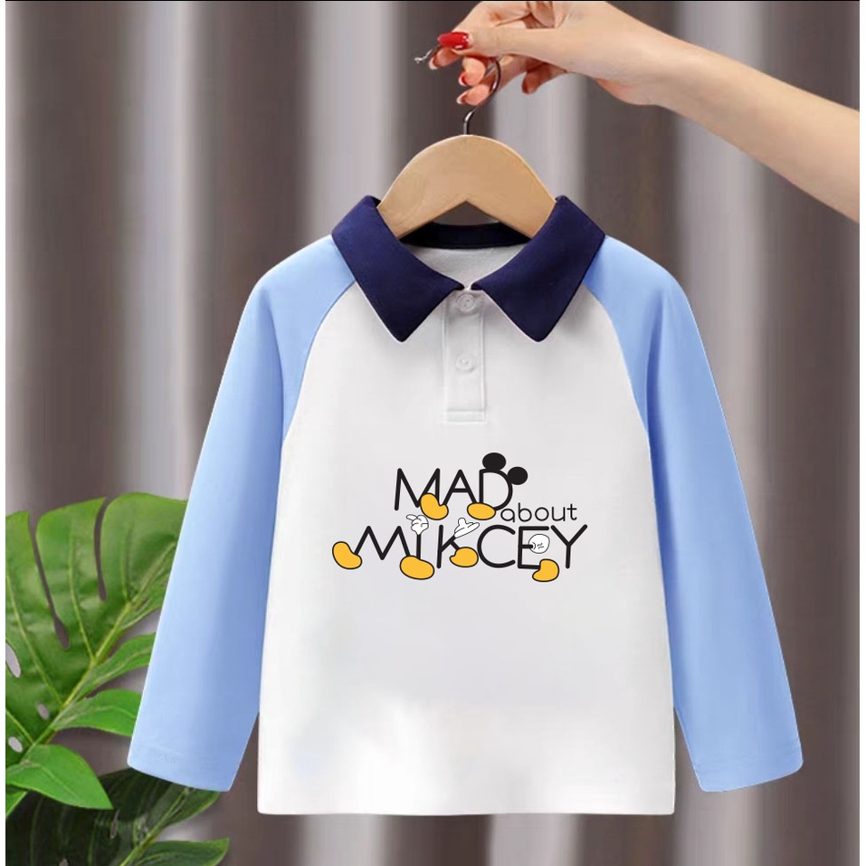Áo polo dài tay bé trai vải cá sấu cotton phong cách hàn quốc cho bé 1 2 3 4 5 6 tuổi 9-27kg