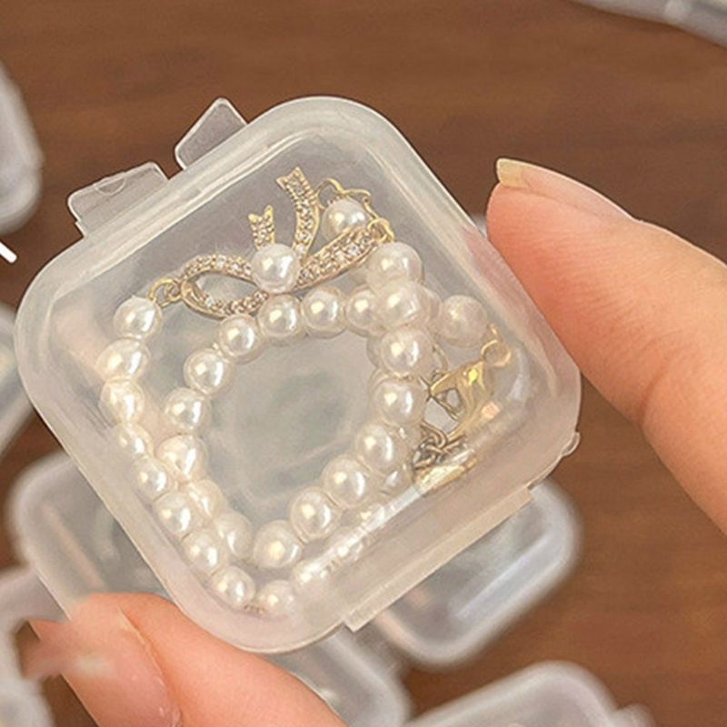SA 10 Cái Bộ Hộp Đựng Nhựa Có Nắp Bản Lề Trong Suốt