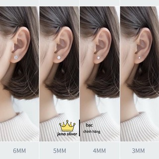 bông tai nụ đá , đeo tai , đeo mũi , chốt chắc chắn , bạc 925 - jena sliver