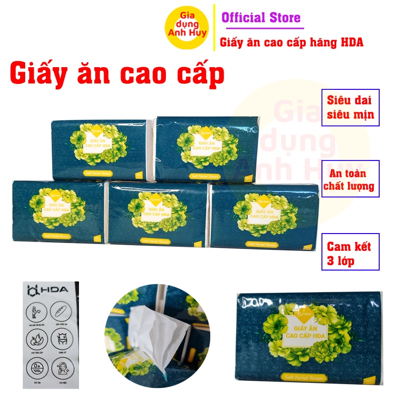 Giấy ăn rút lụa cao cấp HDA khăn giấy rút siêu dai và mềm mại hàng việt ...