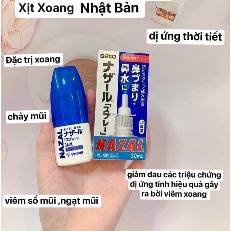 Lọ Xịt Mũi Nazal Nhật Bản 30ml - Xịt Ngạt Mũi, Sổ Mũi, Xoang