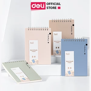 Sổ lò xo gáy xoắn màu pastel A6 120 trang kẻ vuông caro Deli - Phù hợp làm planner, tập vở học sinh