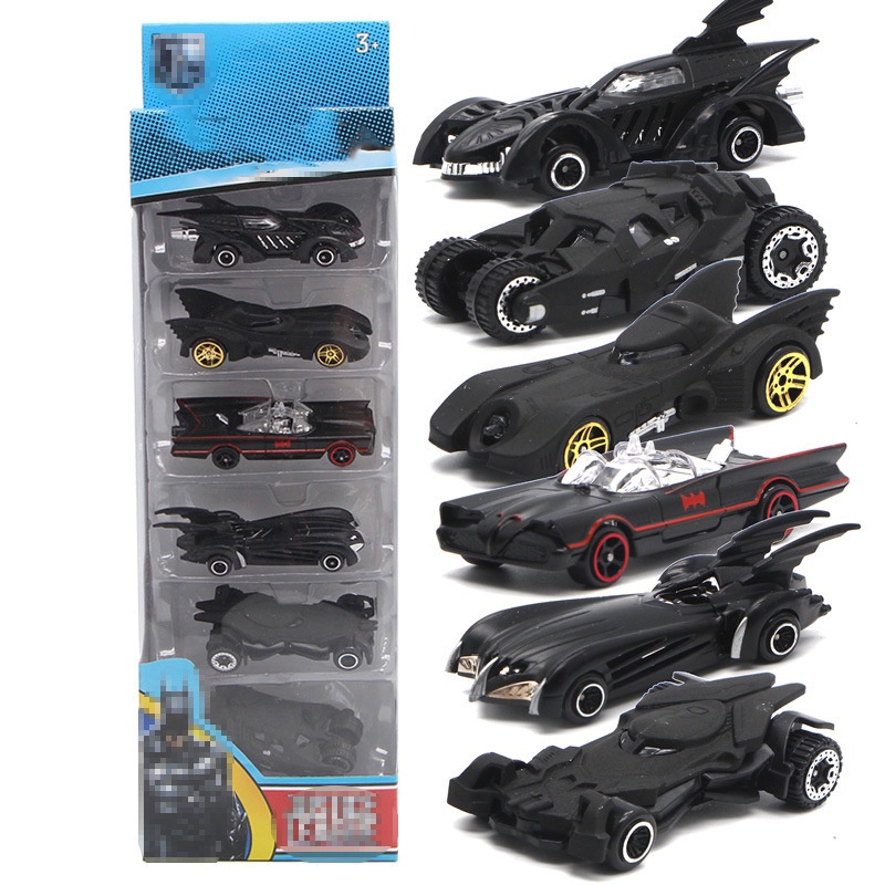 Bộ 6 Mô Hình Xe Batman Avengers / Justice League / McQueen Bằng Kim Loại Tỉ Lệ 1 / 64
