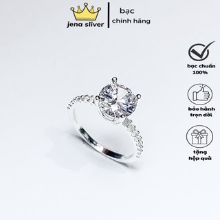 Nhẫn nữ đính đá thời trang , nhẫn to đẹp , dày dặn , bạc ta - jena sliver