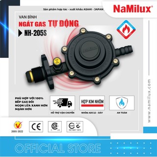 Bộ Van Dây Gas NaMilux NH-205S│Sản Phẩm Gồm Có 1 Van Ngắt Gas Tự Động + 1 Dây Dẫn Gas 1.2m + 2 Cổ Dê│Hàng Chính Hãng