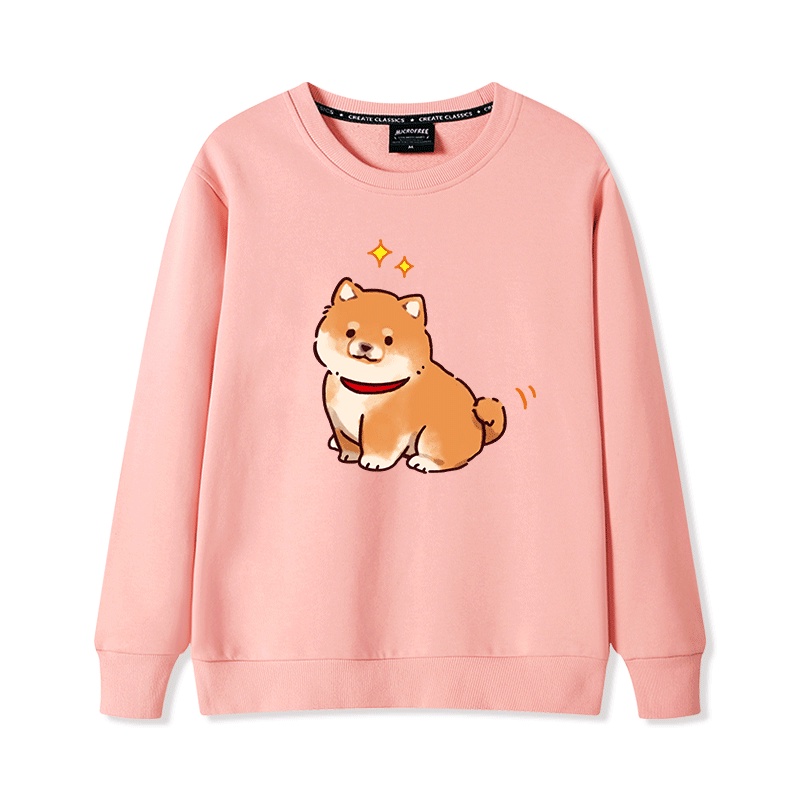 Áo Sweater Nữ HappyFamily In Hình Chú Chó Con Mập Ú Đáng Yêu Chất Cotton 100 Cao Cấp