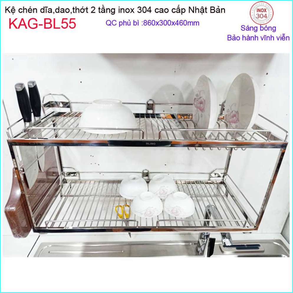 Kệ đựng chén bát Inox Nhật SUS304, kệ úp chén dĩa đa năng 80cm cao cấp ...