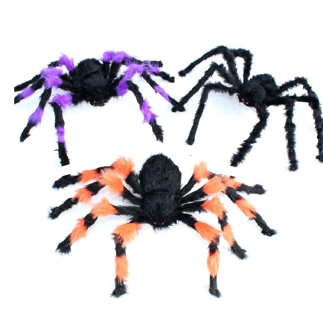 Con Nhện nhung halloween trang trí lễ hội hóa trang chất nhung màu giống thật