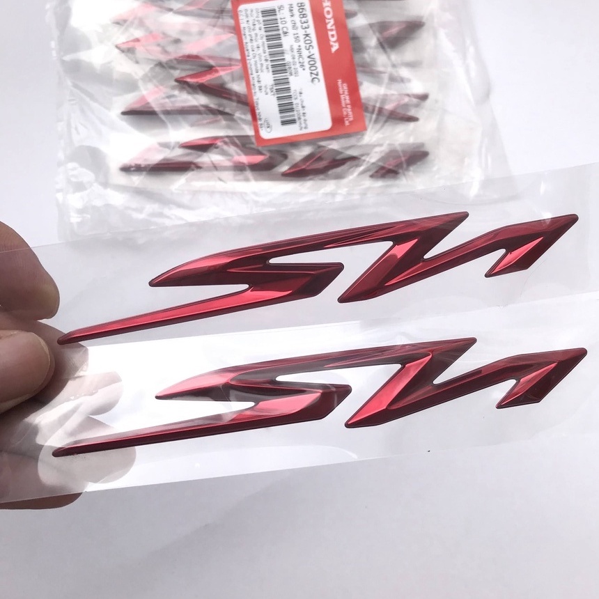 Tem chữ nổi logo Sh đỏ chính hãng Honda ( 2 bên) | Shopee Việt Nam
