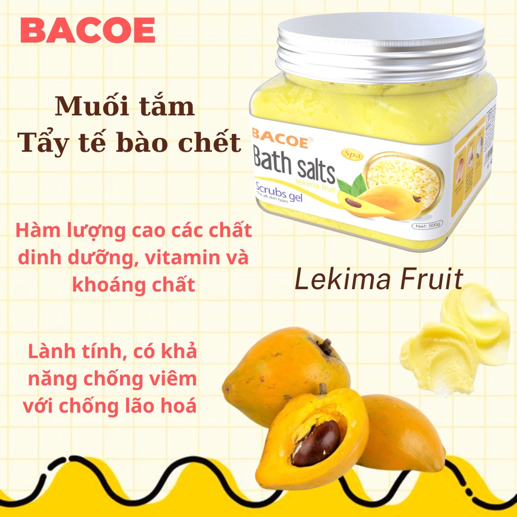 [Mới] Muối Tắm Tẩy Tế Bào Chết Cơ Thể Giảm Mụn Lưng BACOE 600g