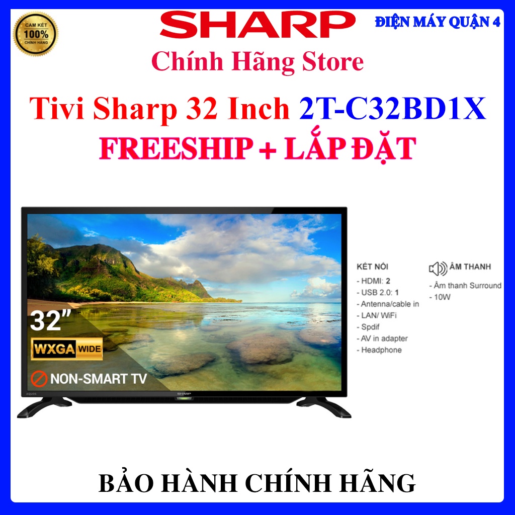 [Sharp 2T-C32BD1X] Tivi Sharp 32 inch 2T-C32BD1X | Shopee Việt Nam