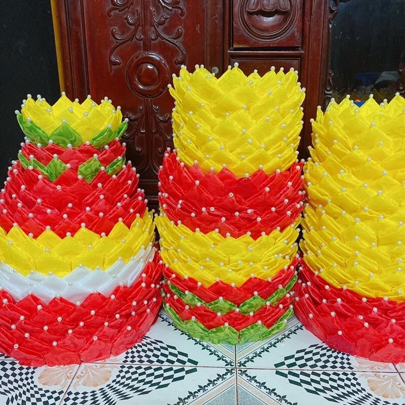 cánh hoa sen làm đế gấp sẵn