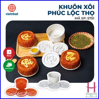 Bộ 3 khuôn xôi Phúc Lộc Thọ nhựa Việt Nhật 5751, Khuôn làm xôi,khuôn làm bánh chịu nhiệt tốt { H }