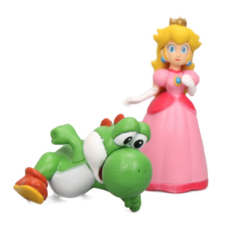 6 Chiếc Super Mario Bros.4 Series Trò Chơi Nhân Vật Hành Động Búp Bê Đồ Chơi Bánh Topper Xmas