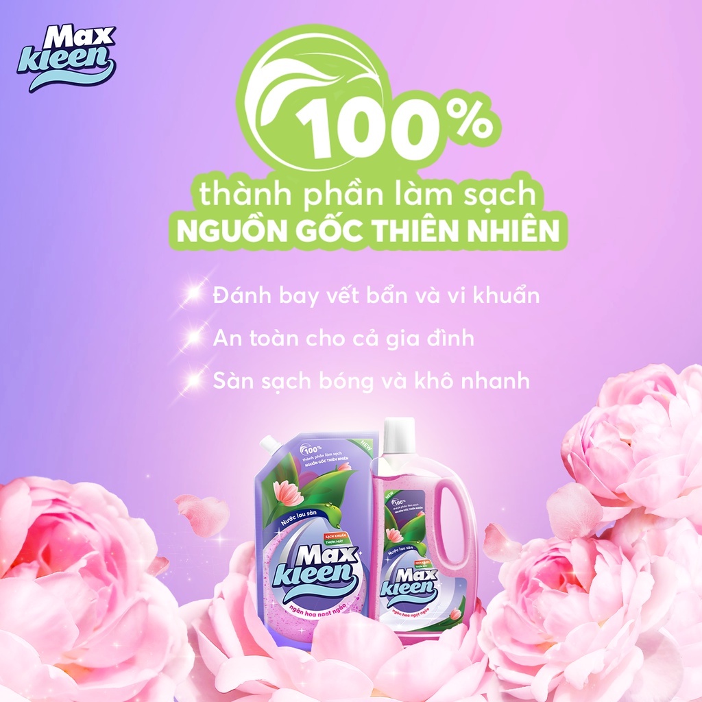 Ảnh Combo Nước Lau Sàn MaxKleen Hương Ngàn Hoa Ngọt Ngào: Chai 1kg + Túi 1kg 4