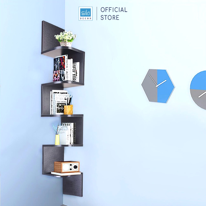 Kệ Gỗ Treo Góc Tường 5 Tầng Hình Cánh Cung SIB Decor KT412 | Shopee ...