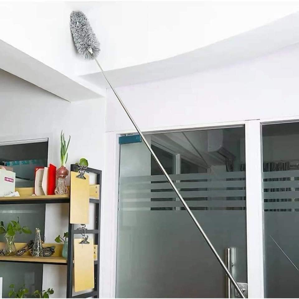 Ảnh Chổi Quét Trần Nhà, Chổi Phất Trần Có Cán Điều Chỉnh Độ Dài Tới 2,8m Quét Mạng Nhện, Lau Chùi Bụi Bẩn Trên Cao Amalife 2