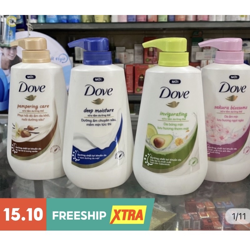 (mới) Sữa Tắm Dưỡng Thể Dove 500g / 900ml