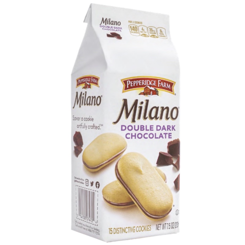 Bánh Milano 2 Lớp Sô Cô La đen Pepperidge Farm Cookies Milano Double Chocolate Gói Giấy 213g