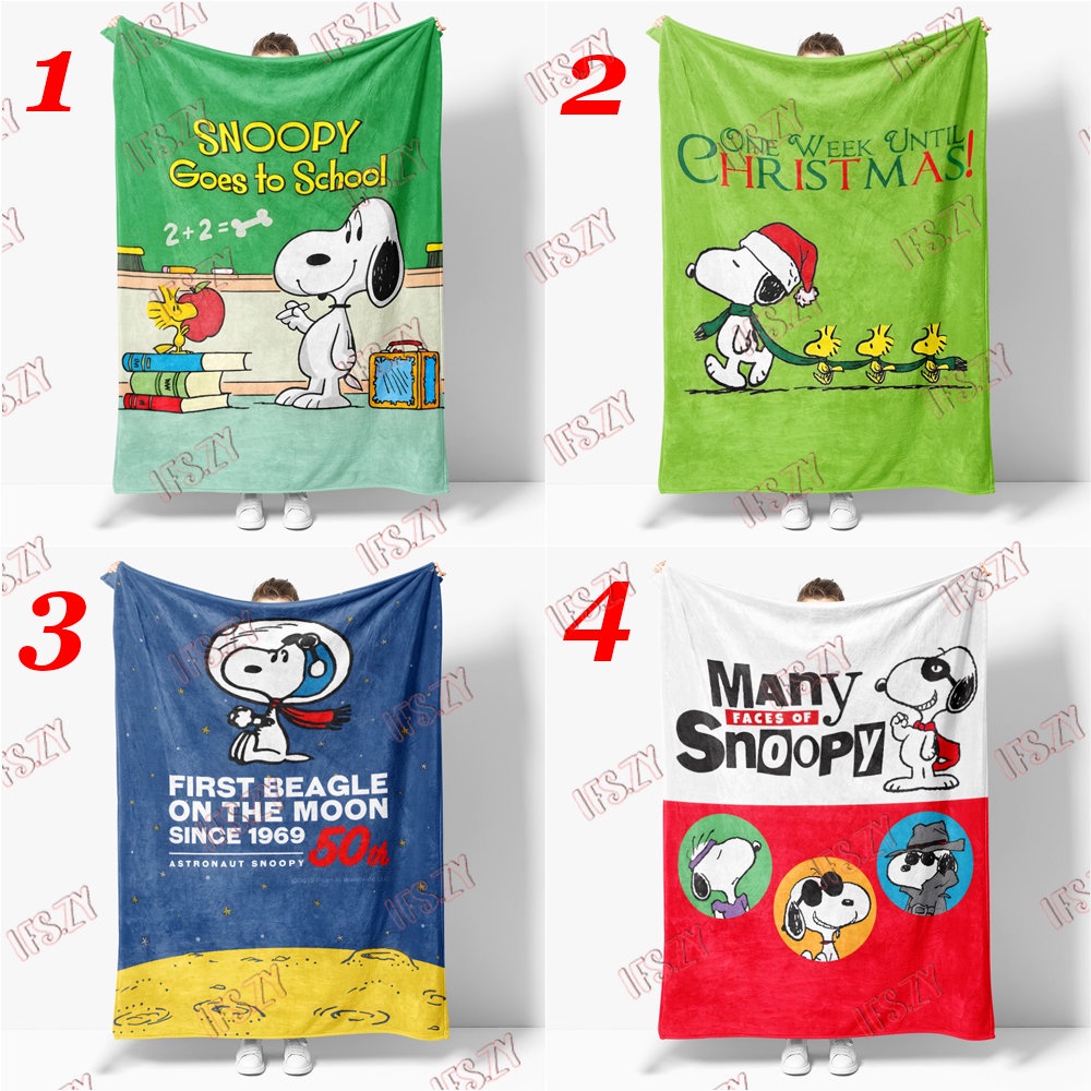 Chăn Bông 4 Kích Thước Hình Nhân Vật Hoạt Hình snoopy Dễ Thương
