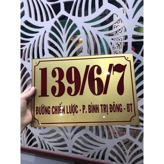 Bảng số nhà,bảng công ty mica kt 18x23 tặng kèm băng keo hai mặt
