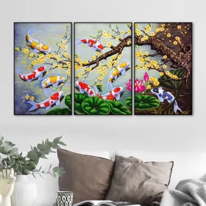 Bộ 3 tranh tráng gương treo tường phong thủy mang tài lộc vào nhà, quà tặng tân gia sang trọng kèm đinh 3 chân