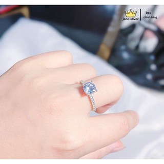 Nhẫn nữ đính đá thời trang , nhẫn to đẹp , dày dặn , bạc ta - jena sliver