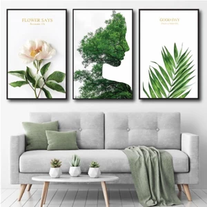 Bộ 3 tranh tráng gương treo tường đa dạng chủ trang trí phòng ngủ kèm đinh đa năng 3 chân không cần khoan tường