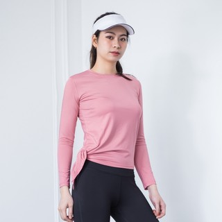 Áo thể thao Gladimax YG Pro Woman dài tay vạt chéo thắt nơ, chất thun 4 chiều hỗ trợ tập yoga