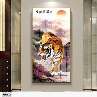 Tranh Tráng Gương Laminate - Treo Tường Dành Cho Người Tuổi Dần  - Mãnh Hổ Xuống Núi - Tranh Treo Phòng Khách