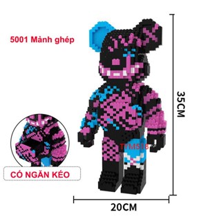 xếp hình Gấu Bearbrick jinx ironman phi hành gia 35cm - 36cm lắp ...