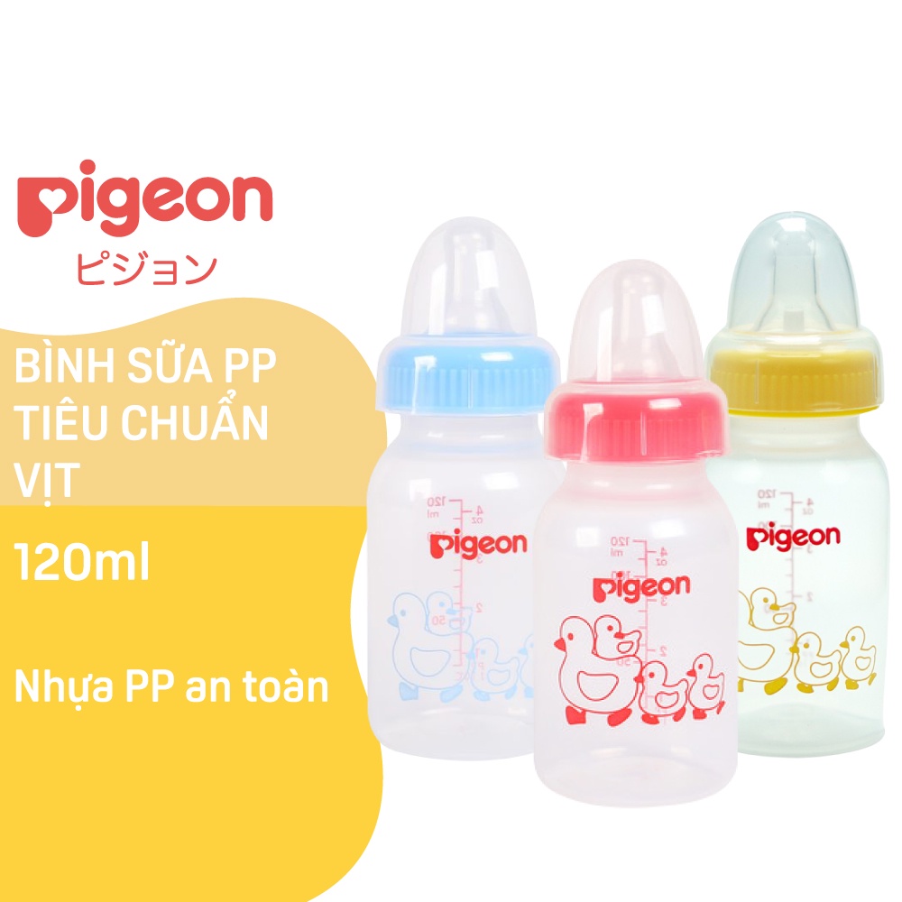 Bình Sữa PP Tiêu Chuẩn Hình Vịt Pigeon 120ml (2018)