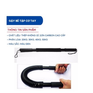 Gậy bẻ tập cơ tay ngực vai thanh lò xo cao cấp lực bẻ 20-30-40-50-60kg đàn hồi tốt