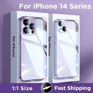 Ốp Điện Thoại Silicon Vuông Trong Suốt Mạ Màu Sang Trọng Cho iPhone 14 Pro Max 13 Pro Max 12 Pro Max11 Pro XS Max XR X XS 7 8 Plus SE 2020