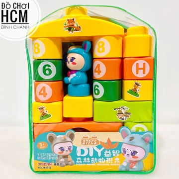 [NÚT SIÊU TO] Đồ chơi trẻ em balo lắp ghép lego kèm chú heo con dễ thương cho bé thích lắp ráp lego, xếp hình JX6752