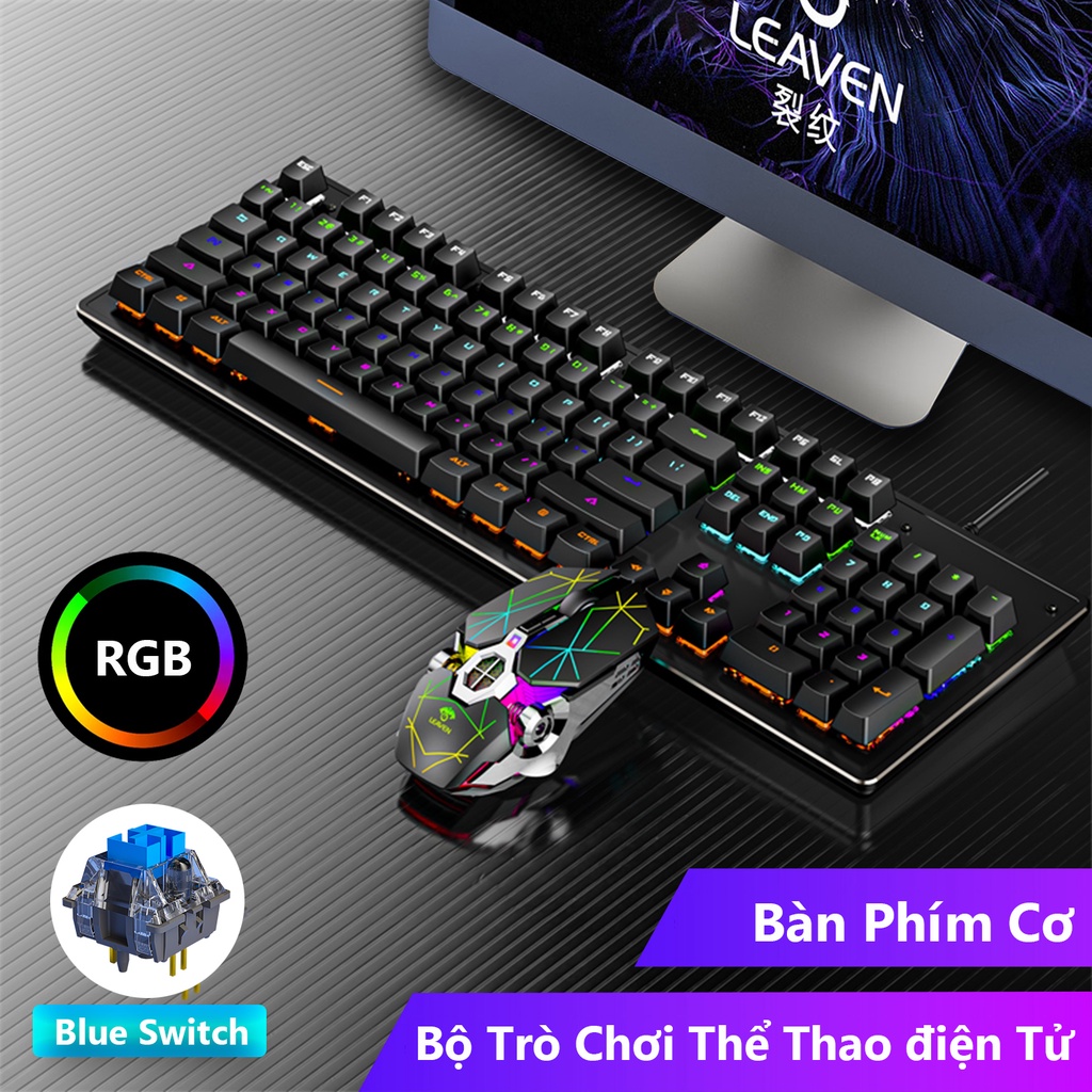 Bàn phím cơ thực sự Leaven Tai nghe chuột bàn phím có dây chuyên dụng ...