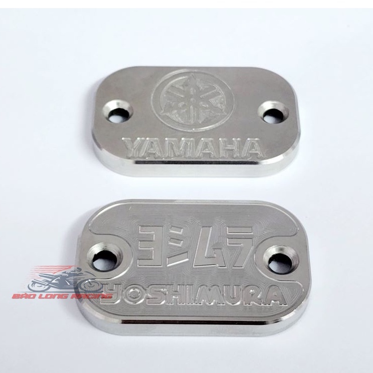 Nắp dầu CNC INOX mẫu Ya và Take Yoshi 2 lỗ Ngang gắn xe máy Exciter Sirius Jupiter... đúng Inox 100%