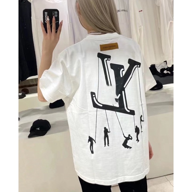 Áo Thun Tay Lỡ Unisex HappyFamily Form Rộng LV Trẻ Trung Năng Động Chất Cotton 100 Cao Cấp-Màu Trắng
