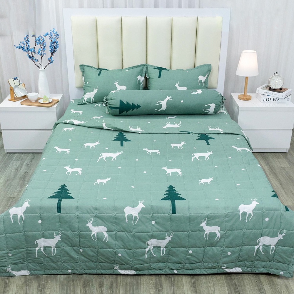 Ảnh Bộ chăn hè ZingZingMart chất liệu poly cotton mềm mịn mẫu vũ trụ xám 1