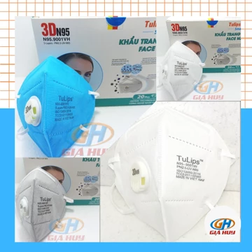 Combo 10 Chiếc Khẩu trang N95 tulip 9001VH chính hãng lọc bụi siêu mịn PM2.5 có van thở