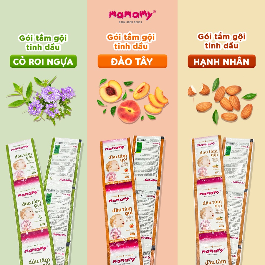 Ảnh Sữa tắm gội Mamamy cao cấp chính hãng cho bé từ sơ sinh, gốc thực vật thiên nhiên, dịu lành gói 5ml 1