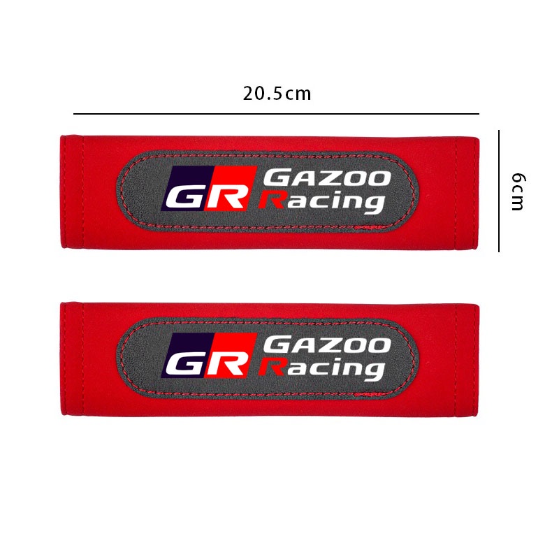 Set 2 Đệm Da Bọc Dây Đai An Toàn In Họa Tiết Cho Xe Hơi Toyota GR GAZOO RACING GR