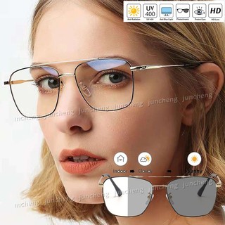 Kính chống bức xạ Photochromic Kính mắt dành cho nữ / nam Kính râm khung kim loại