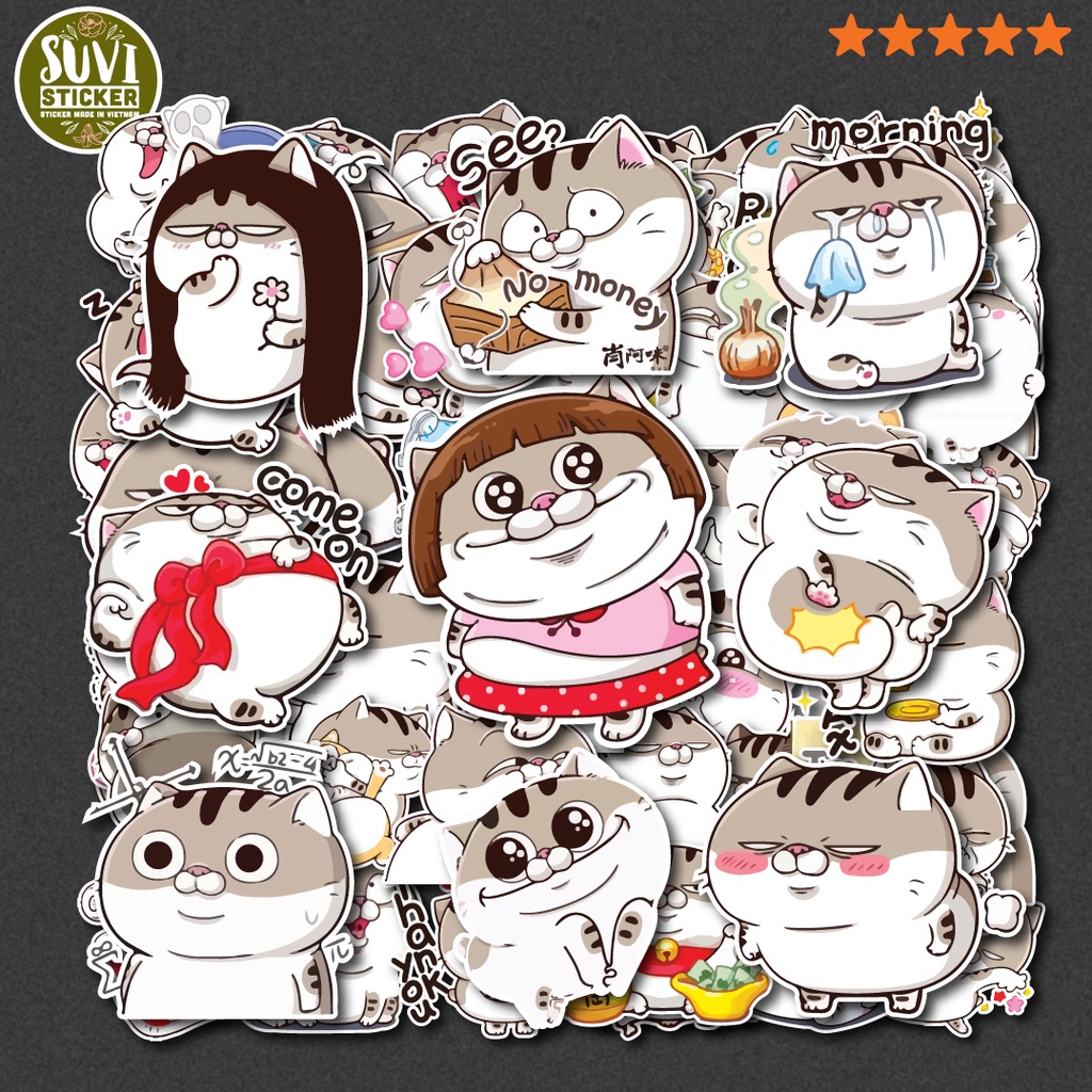 50 Sticker Mèo Ami chống nước sticker dán mũ bảo hiểm, laptop, điện ...