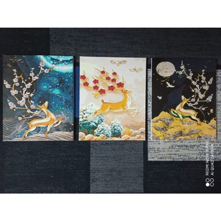 [TỔNG HỢP] Tranh Tô Màu Theo Số Madoca Khung 40x50cm Hươu Tuần Lộc