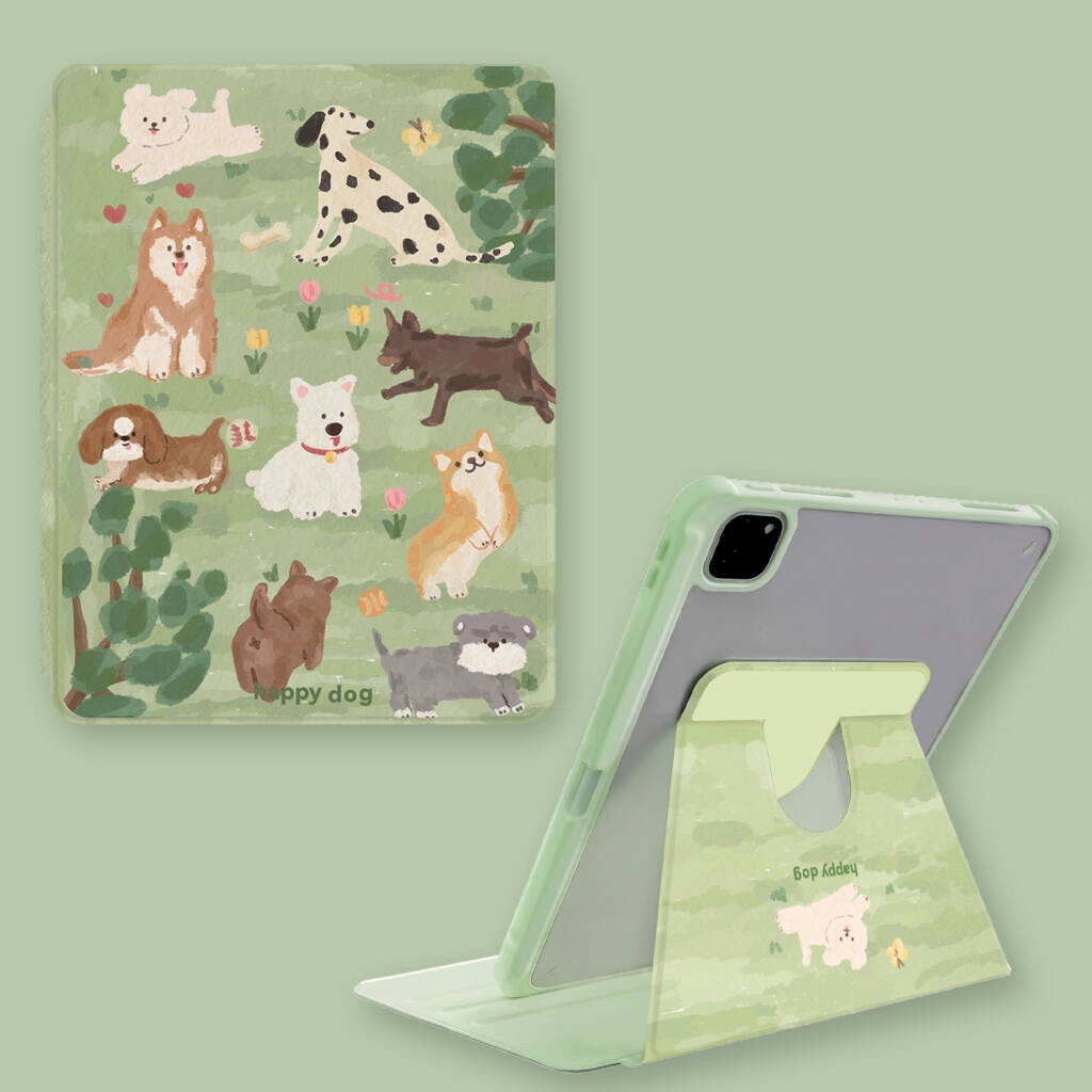 Ốp lưng Acrylic cứng họa tiết Happy Dog Tương thích với Mini6 Mini7 IPad 5 6 7 8 9 10th 11th A16 Air 11 13 Air4 Air5 Pro 10.5 IPad10.2 "Pro11 Pro122.9 2018 Khe cắm bút chì Leahter